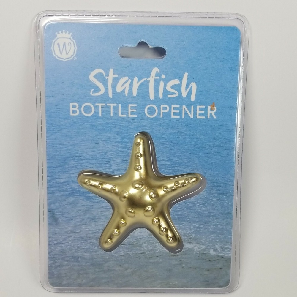 Star Fish Bottle Opener Gold 3" Nautical Beach Bar Decor Design